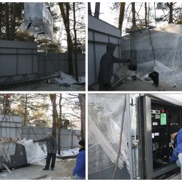 разгрузка и установка генератора