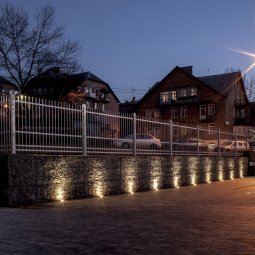 освещение габионов встроенными светильниками вид 3